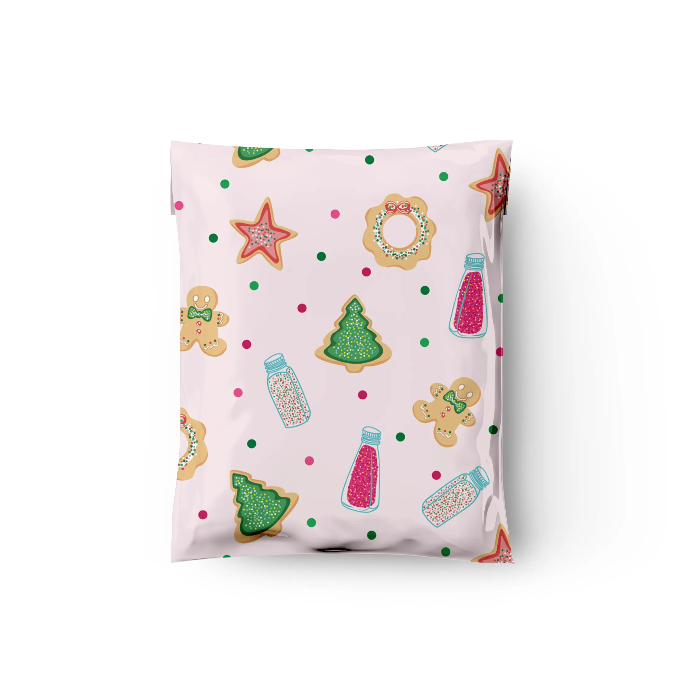 10x13 Christmas Cookie Designer Poly Mailers Shipping Envelopes Premium Printed Bags