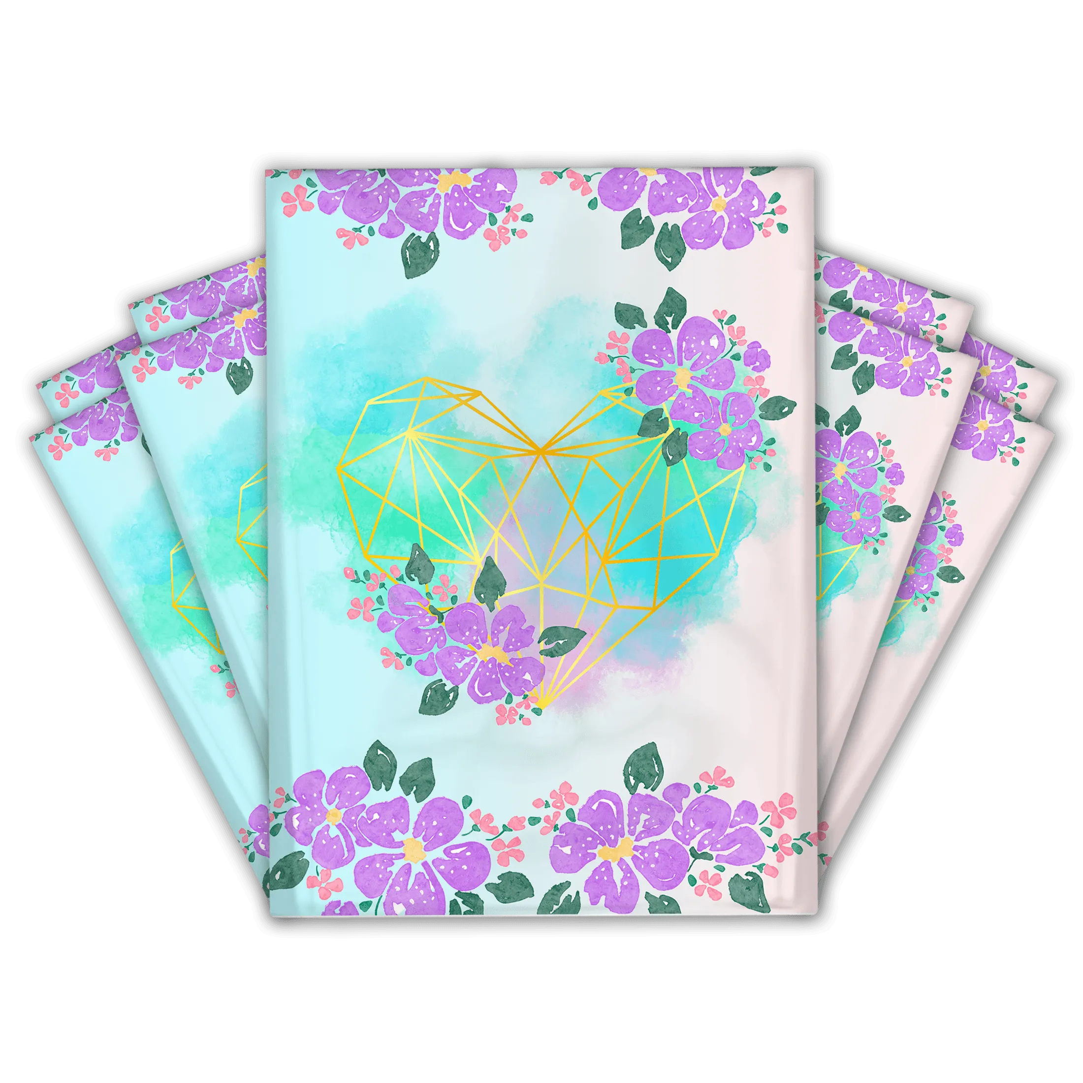 10x13 Geometric Hearts Poly Mailers Shipping Envelopes Premium Printed Bags