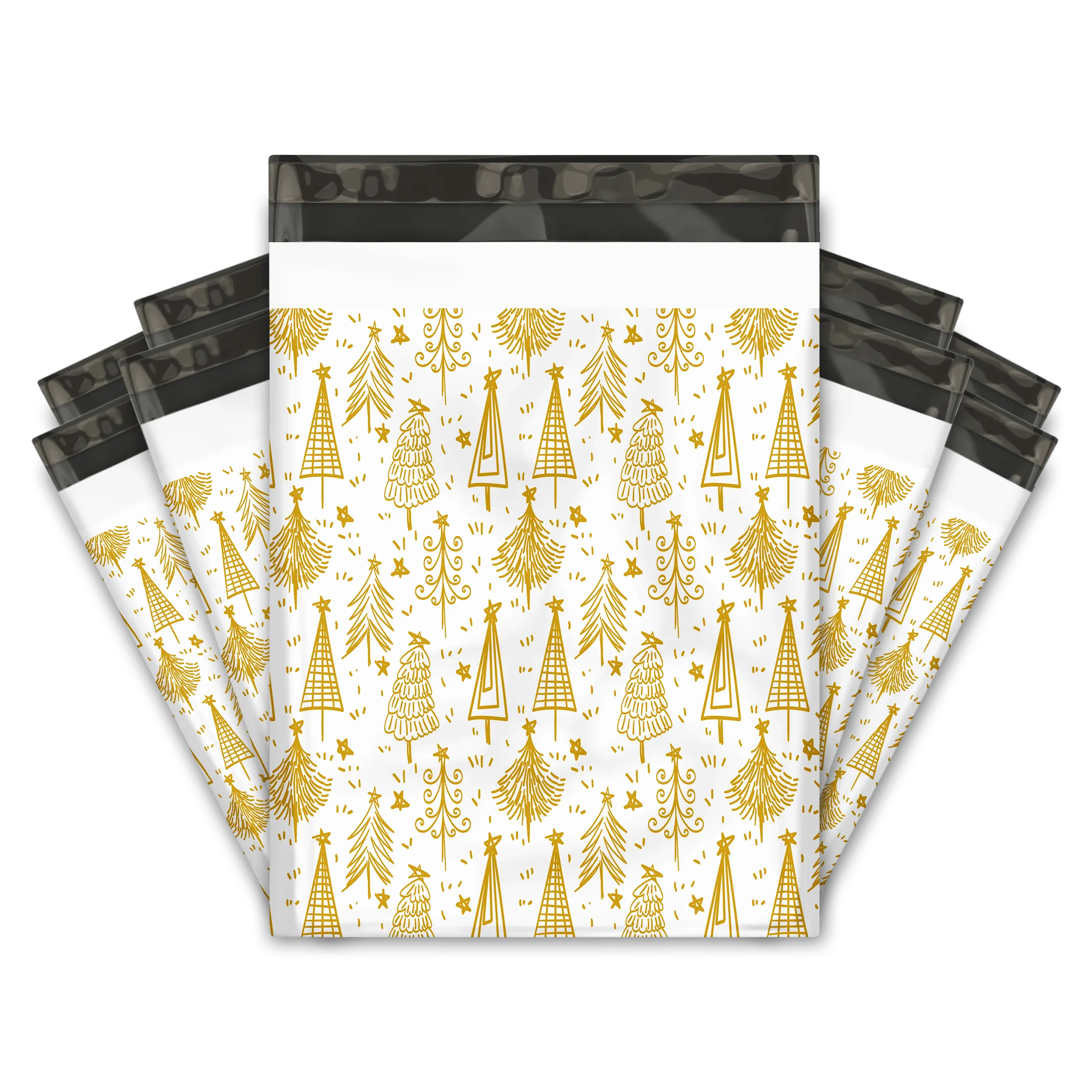 10x13 Gold Trees Designer Poly Mailers Shipping Envelopes Premium Printed Bags