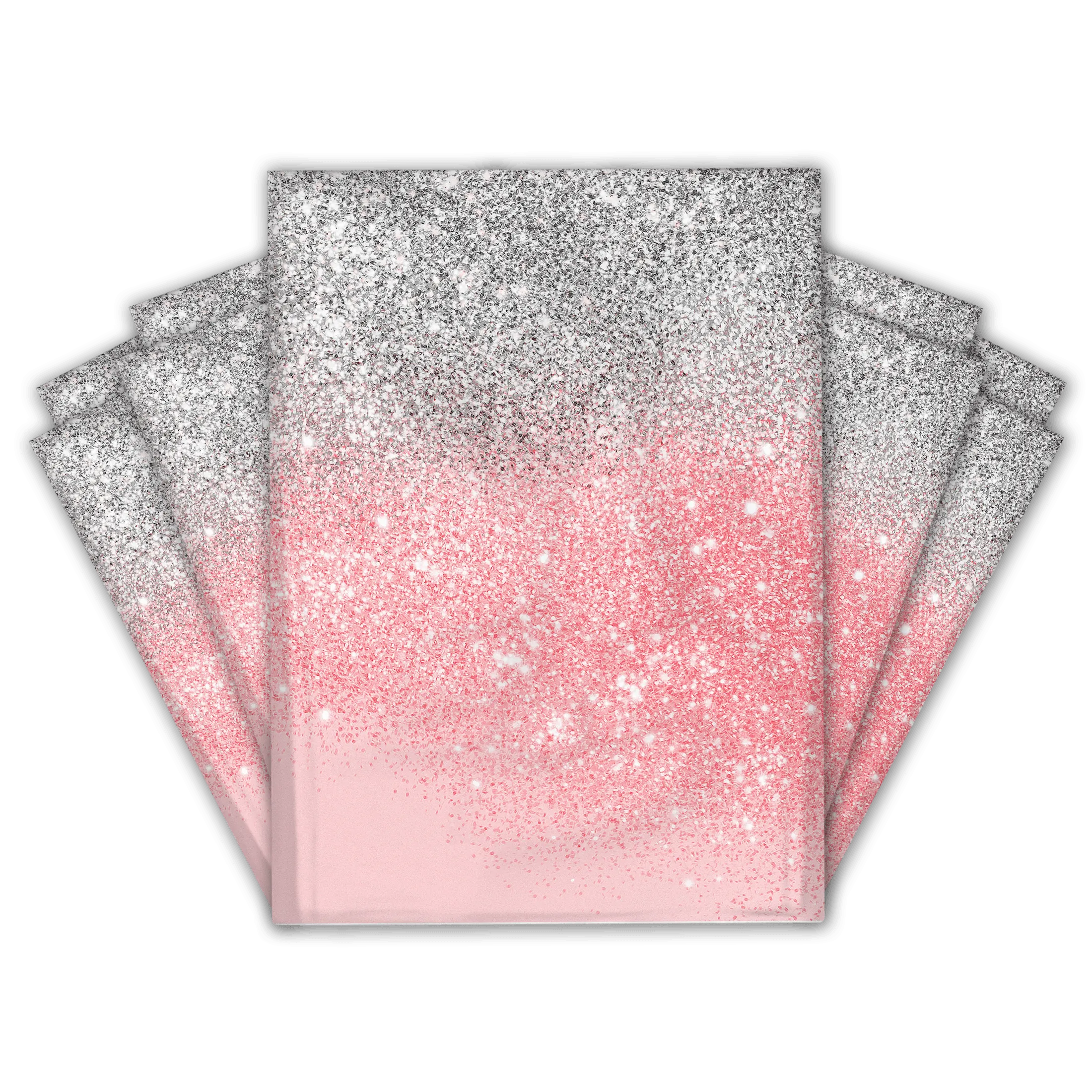 10x13 Pink Glitter Transition Poly Mailers Shipping Envelopes Premium Printed Bags