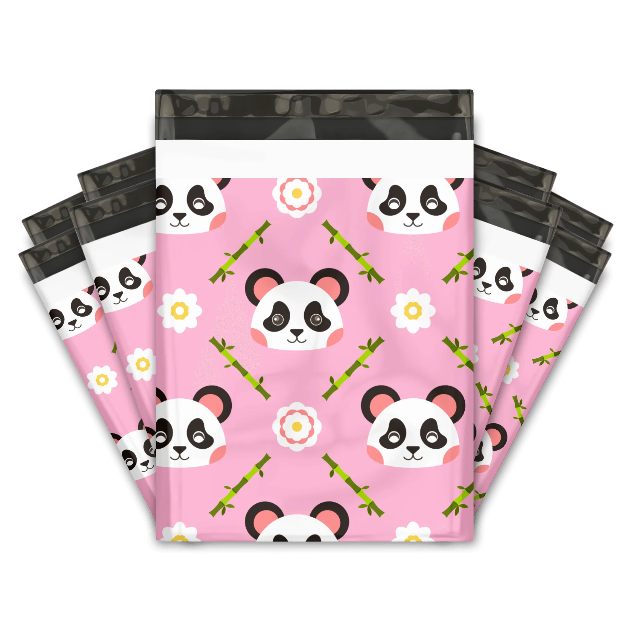 10x13 Pink Panda Designer Poly Mailers Shipping Envelopes Premium Printed Bags