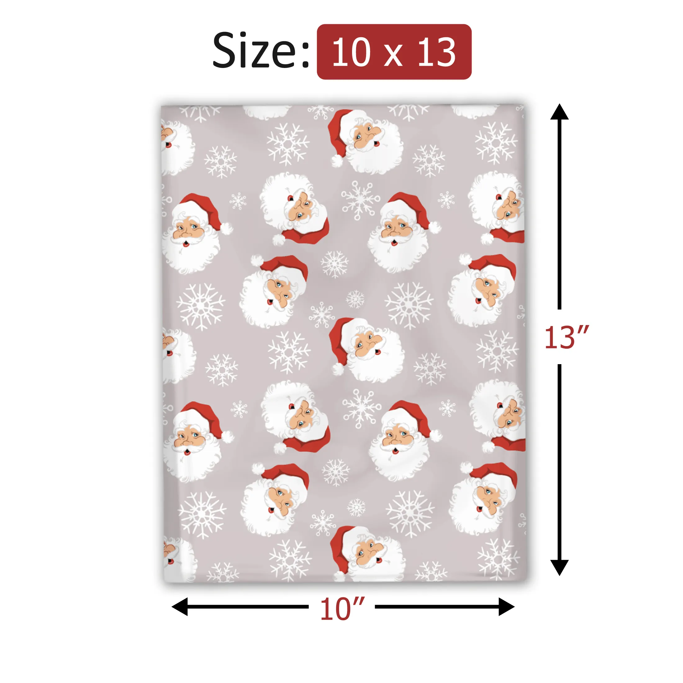 10x13 Santa Claus Designer Poly Mailers Shipping Envelopes Premium Printed Bags