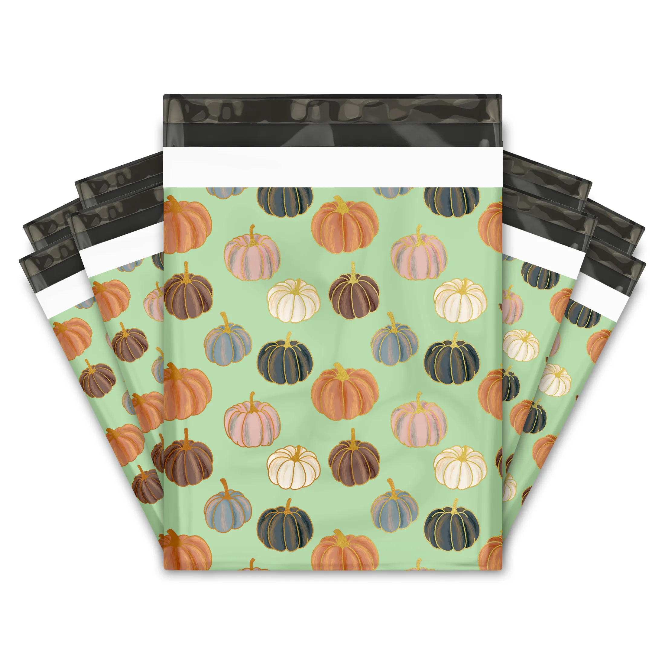 12x15 Pumpkin Patch Designer Poly Mailers Shipping Envelopes Premium Printed Bags