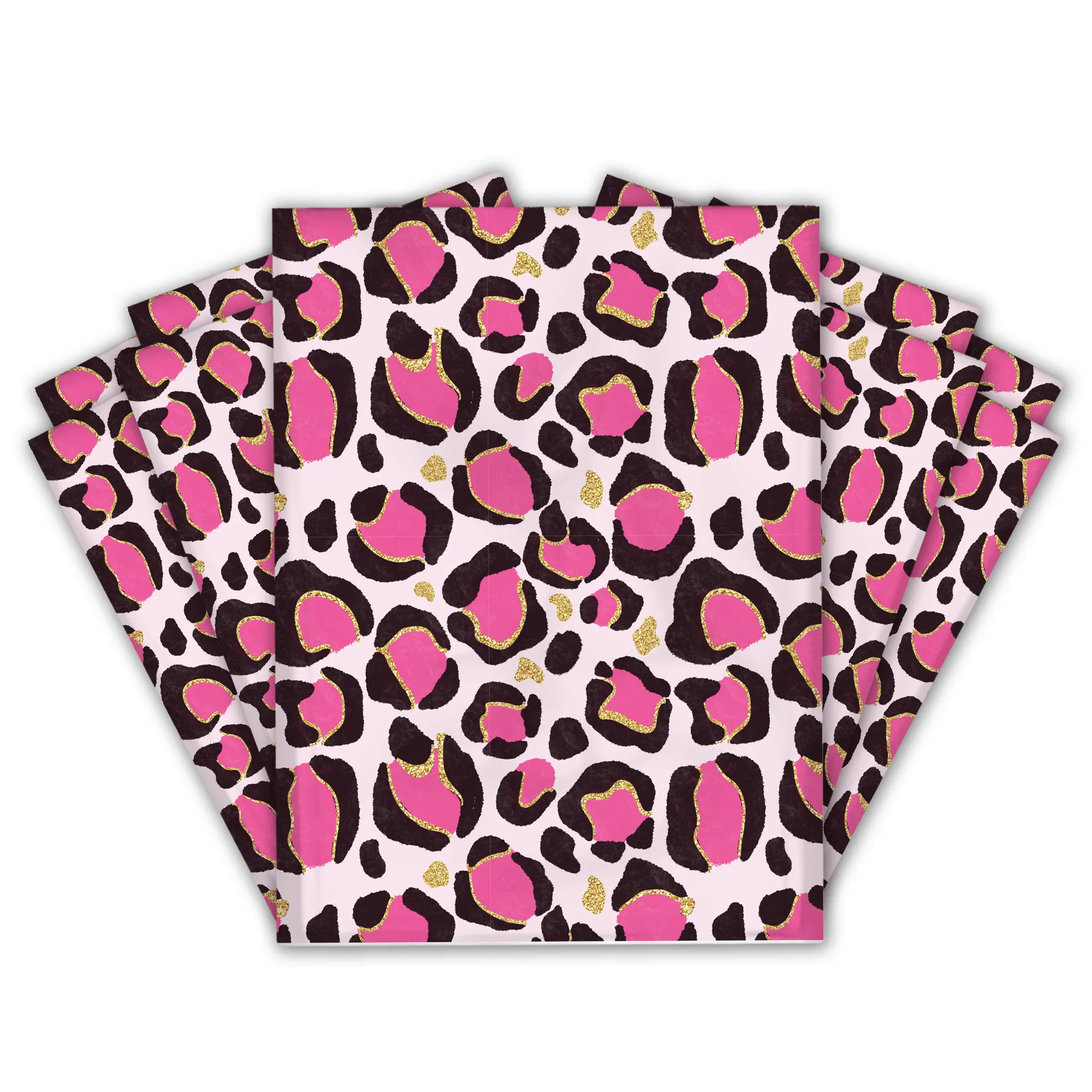 12x15" Pink Leopard Print Designer Poly Mailers Shipping Envelopes Premium Printed Bags