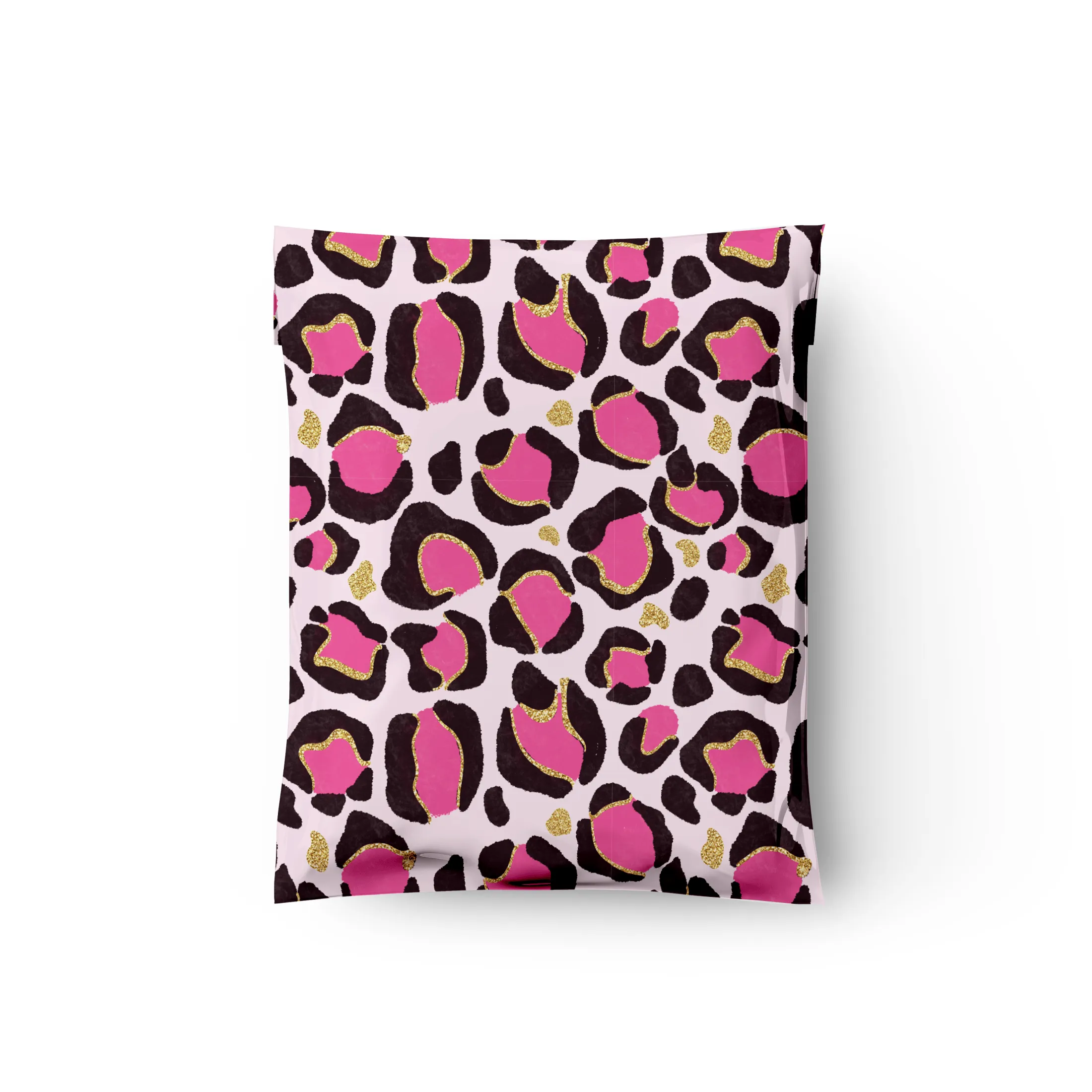 12x15" Pink Leopard Print Designer Poly Mailers Shipping Envelopes Premium Printed Bags