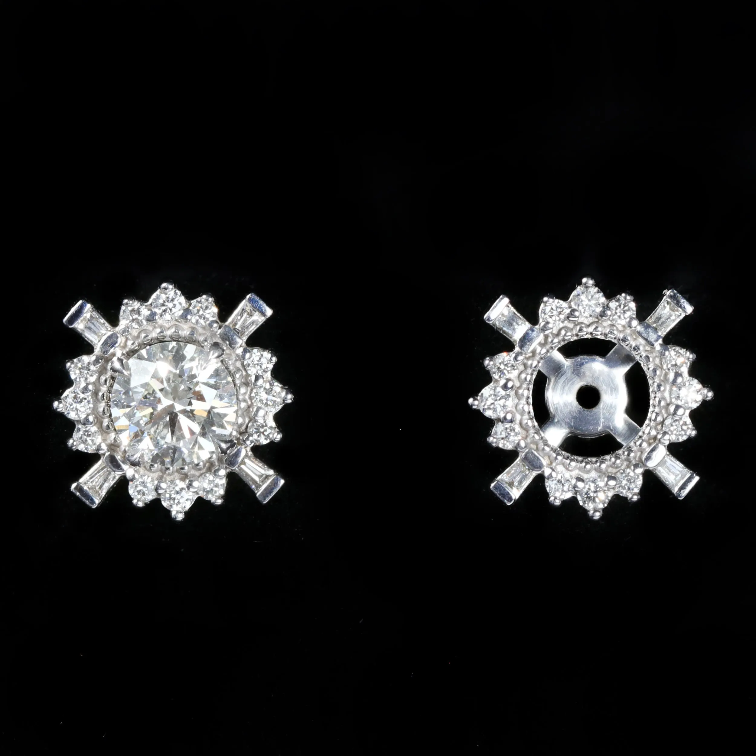 14K White Gold 0.22 CTW Diamond Earring Jackets