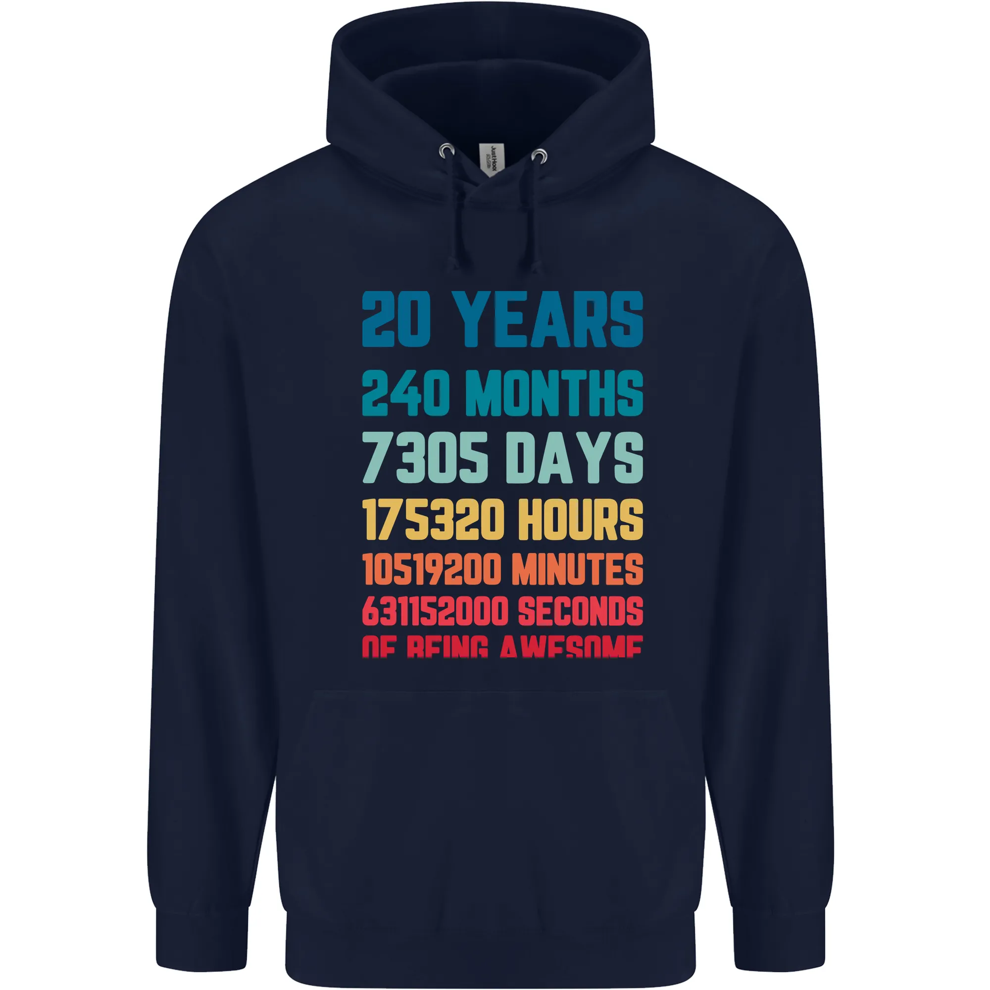 20th Birthday 20 Year Old Mens 80% Cotton Hoodie