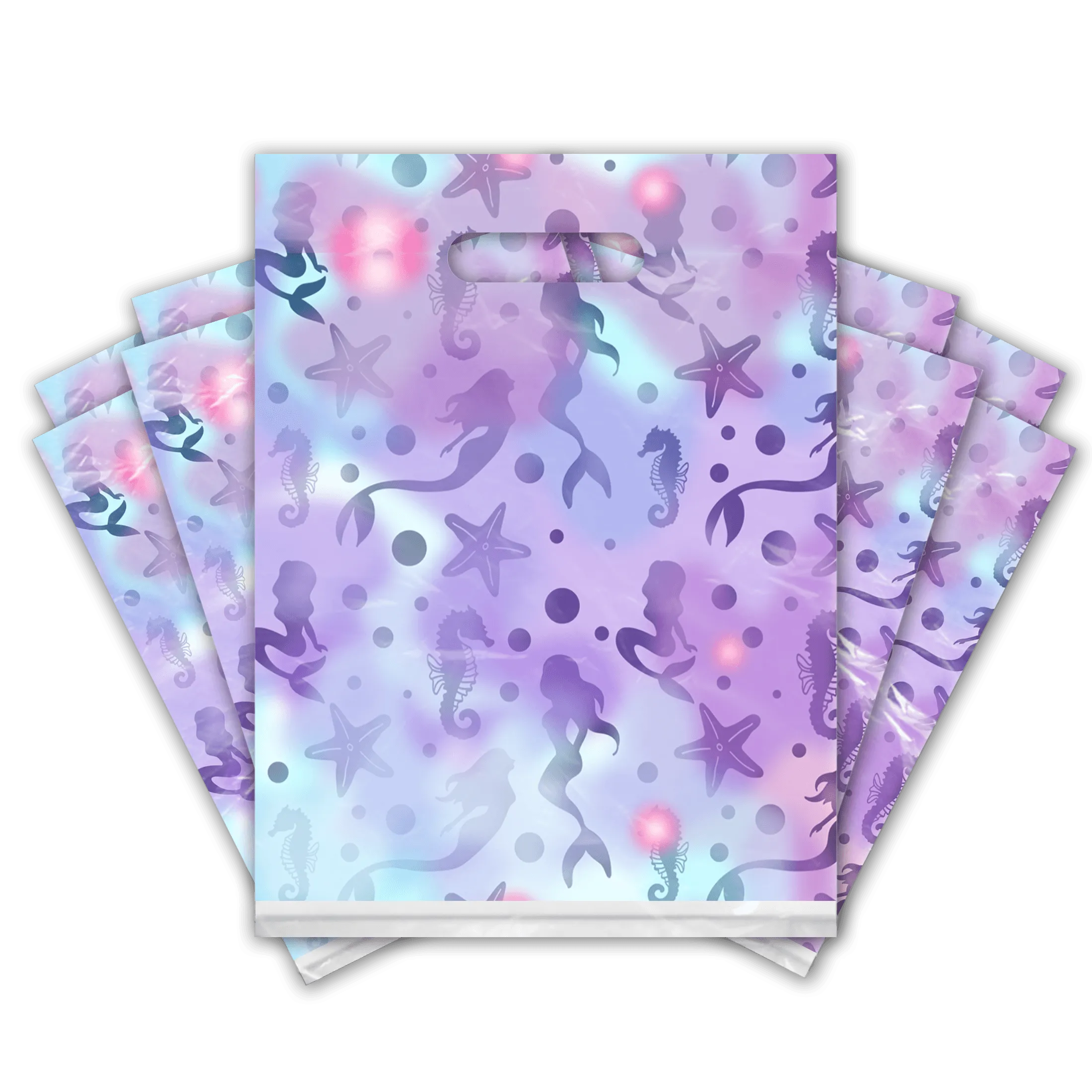 9x12 Mermaids Under the Sea Designer Poly Plastic Merchandise Bags Premium Printed Bags