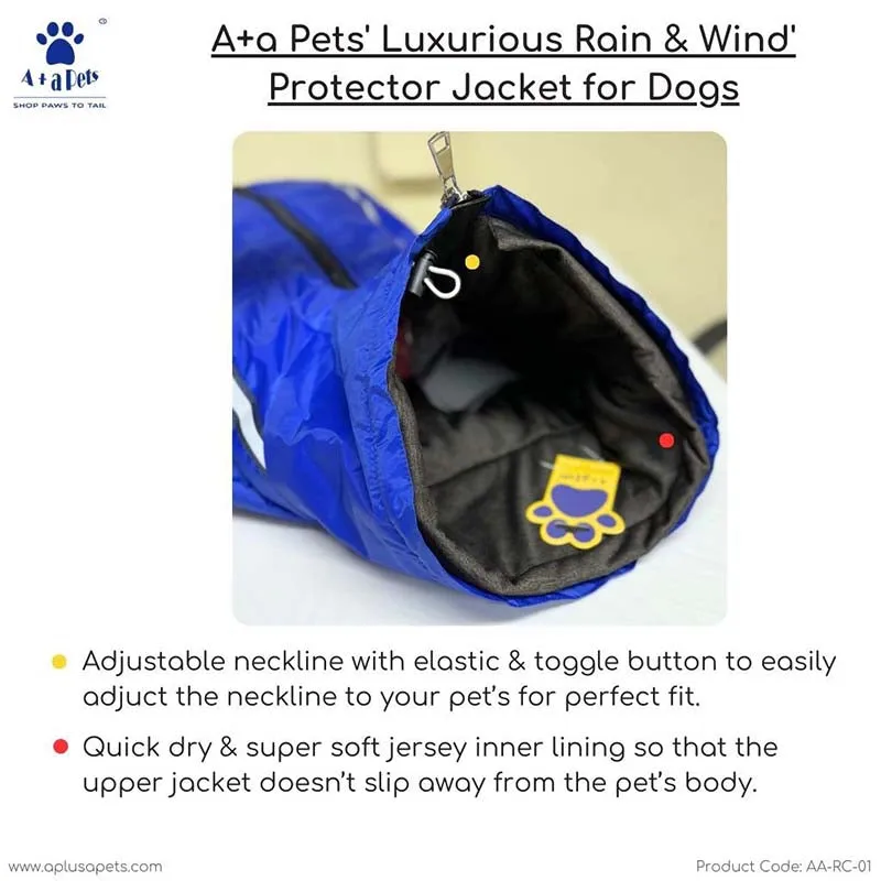 A a Pets' Luxurious Rain & Wind' Protector Jacket for Dogs - Red