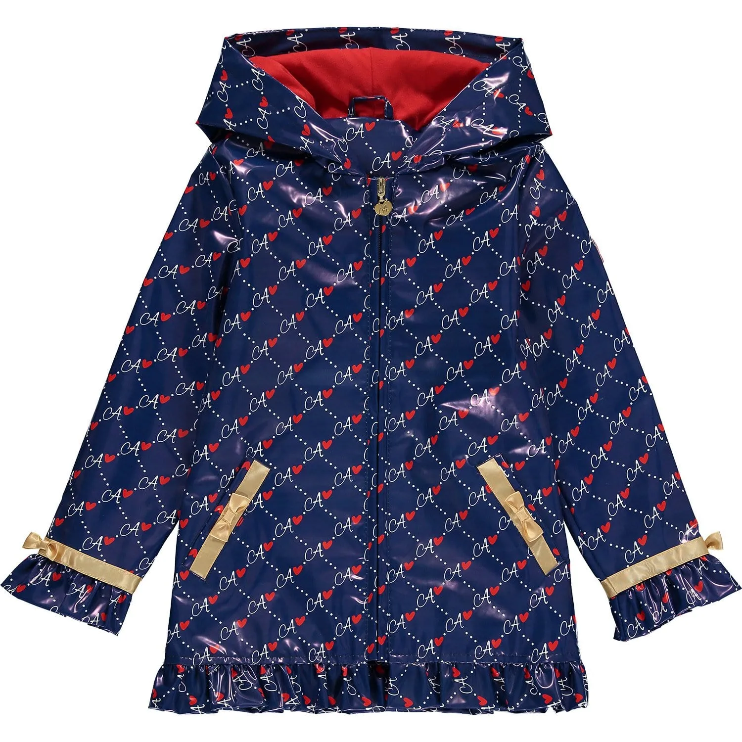 A DEE - Logo Print Raincoat - Navy