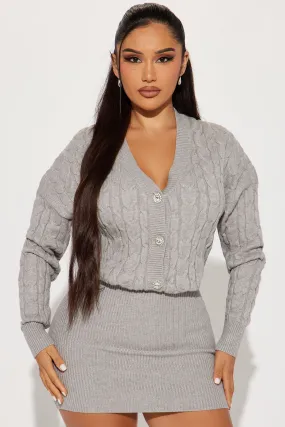 Abbey Sweater Mini Dress - Grey