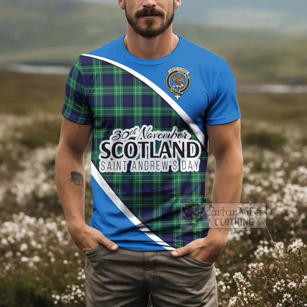 Abercrombie Family Crest Tartan T-Shirt Celebrate Saint Andrew's Day in Style