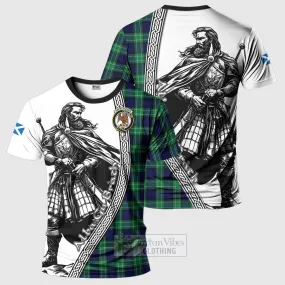 Abercrombie Tartan Clan Crest T-Shirt with Highlander Warrior Celtic Style