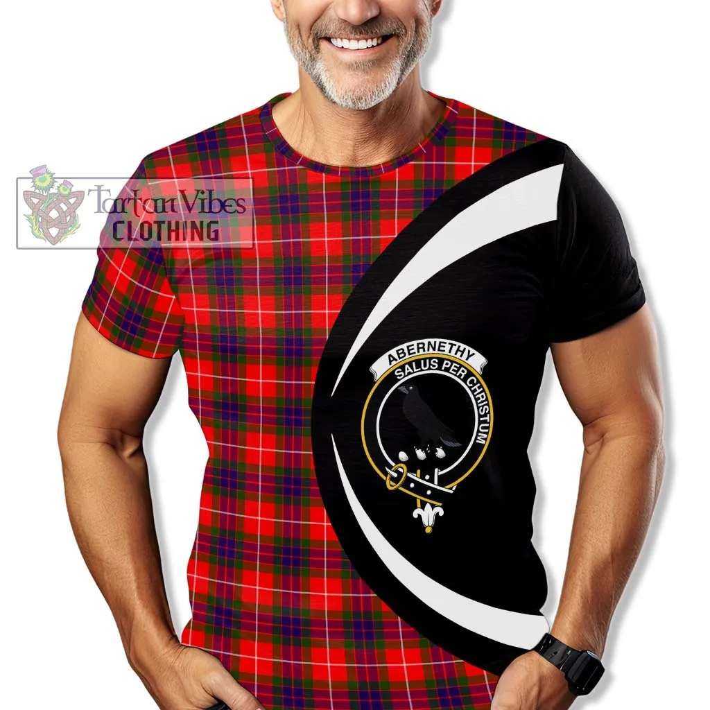 Abernethy Tartan T-Shirt with Family Crest Circle Style