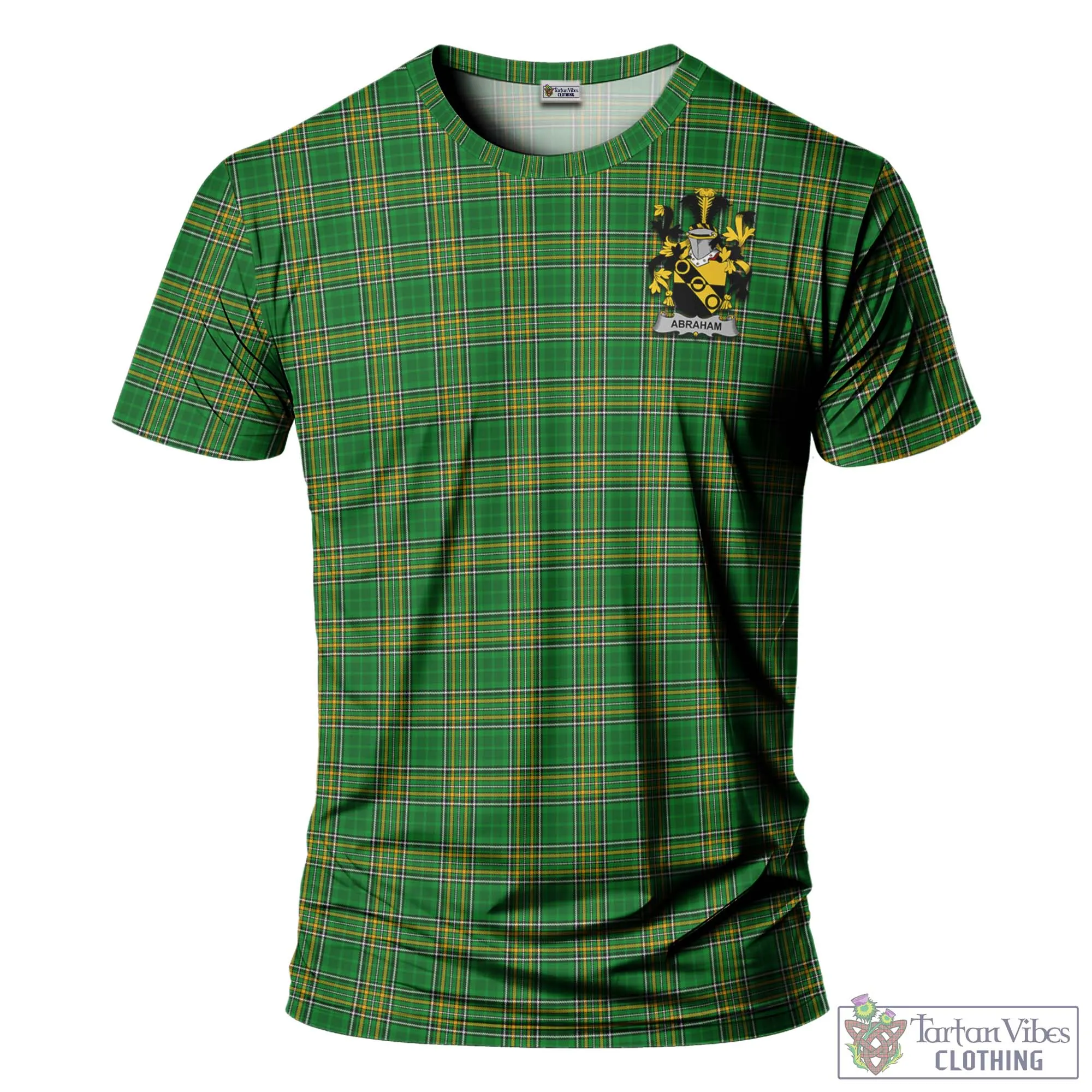 Abraham Irish Clan Tartan T-Shirt with Family Seal