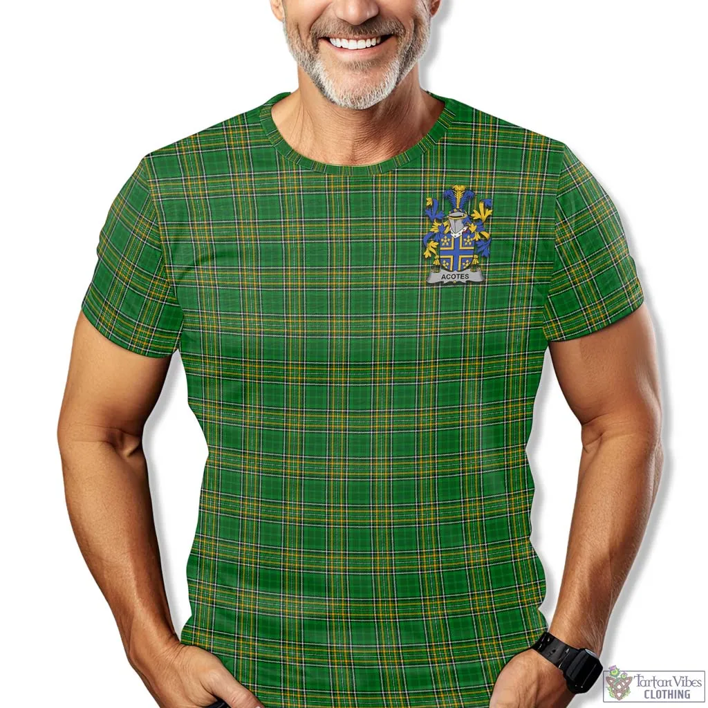 Acotes Irish Clan Tartan T-Shirt with Family Seal