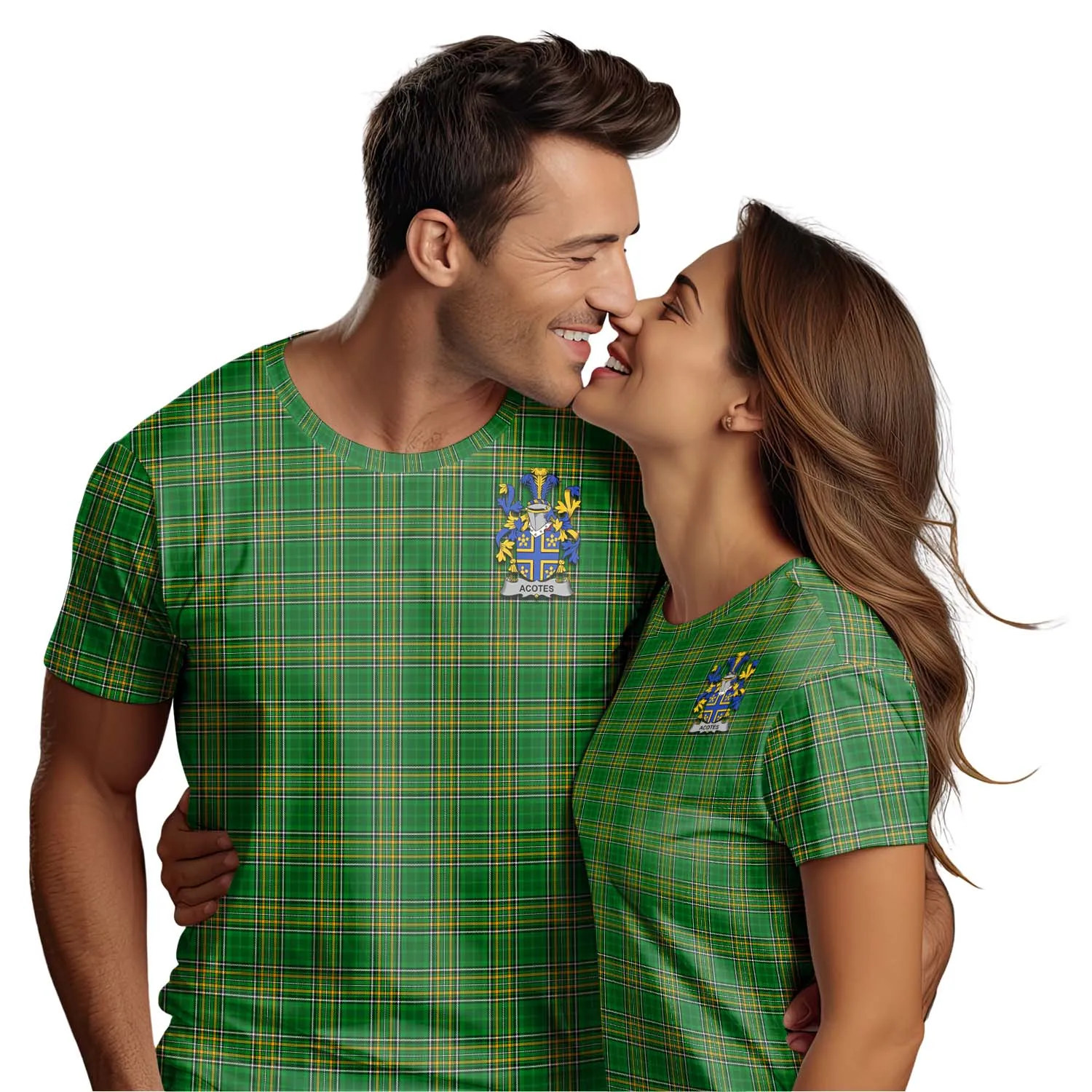 Acotes Irish Clan Tartan T-Shirt with Family Seal