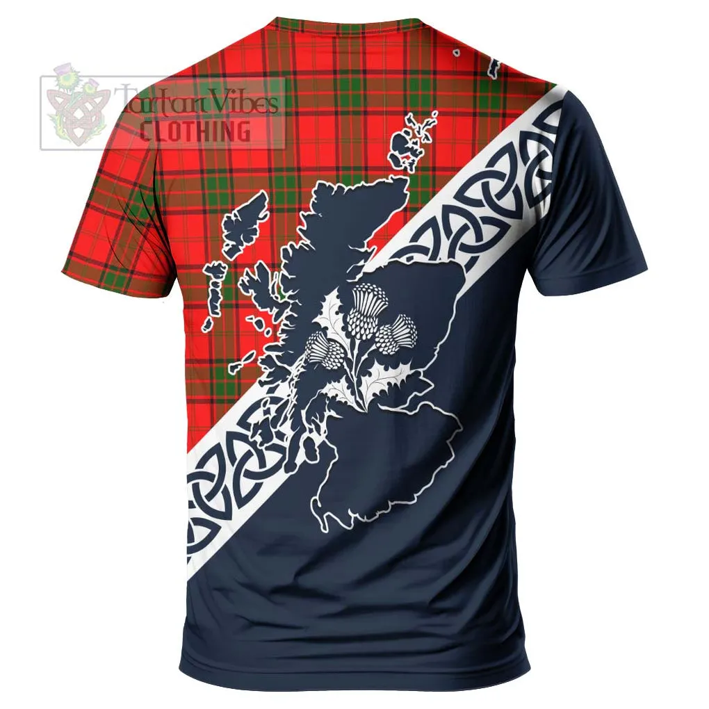 Adair Tartan T-Shirt Featuring Thistle and Scotland Map