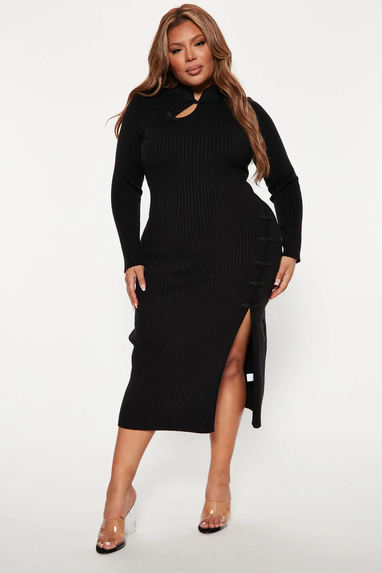 Adina Sweater Midi Dress - Black