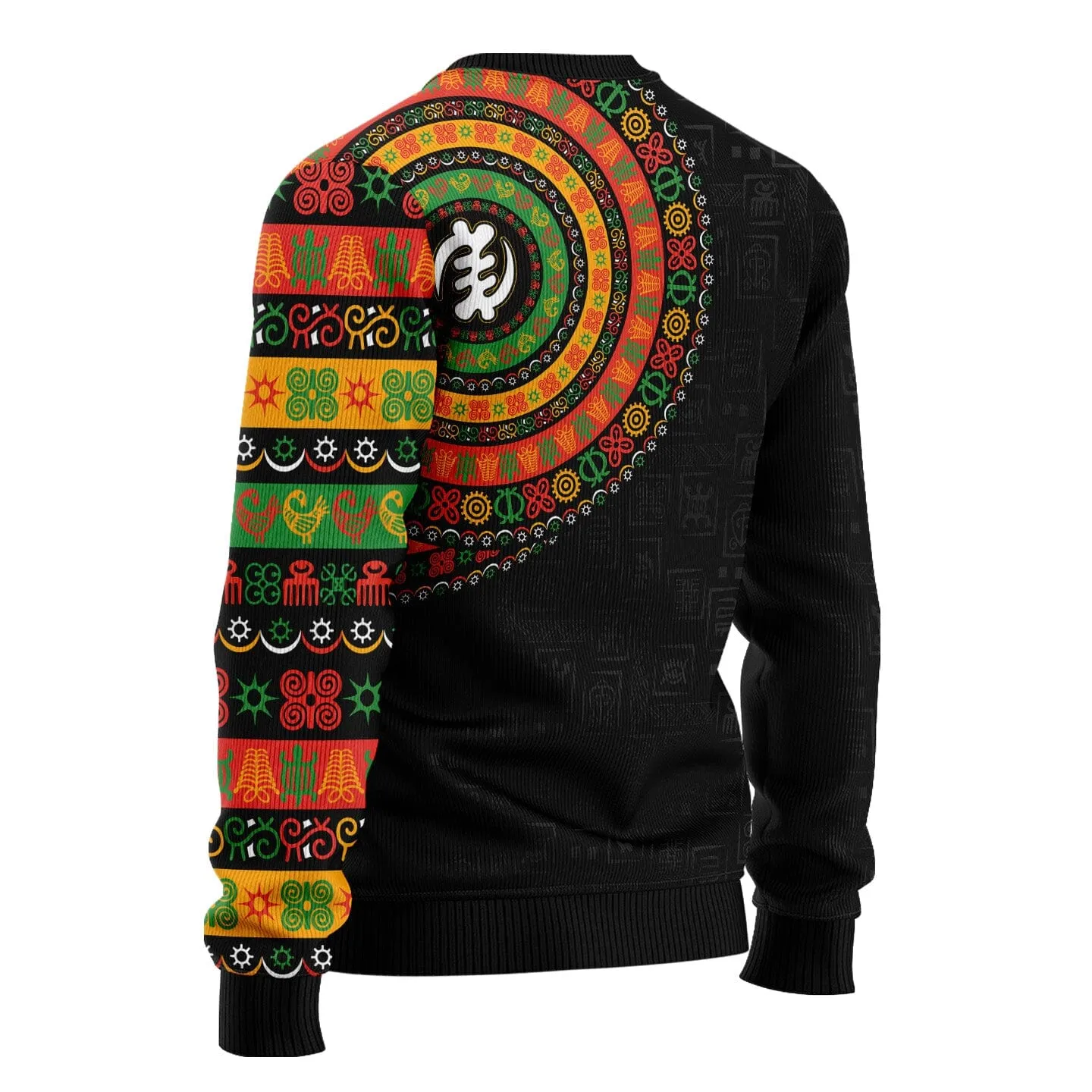 Adinkra Symbols Print Sleeve Sweatshirt