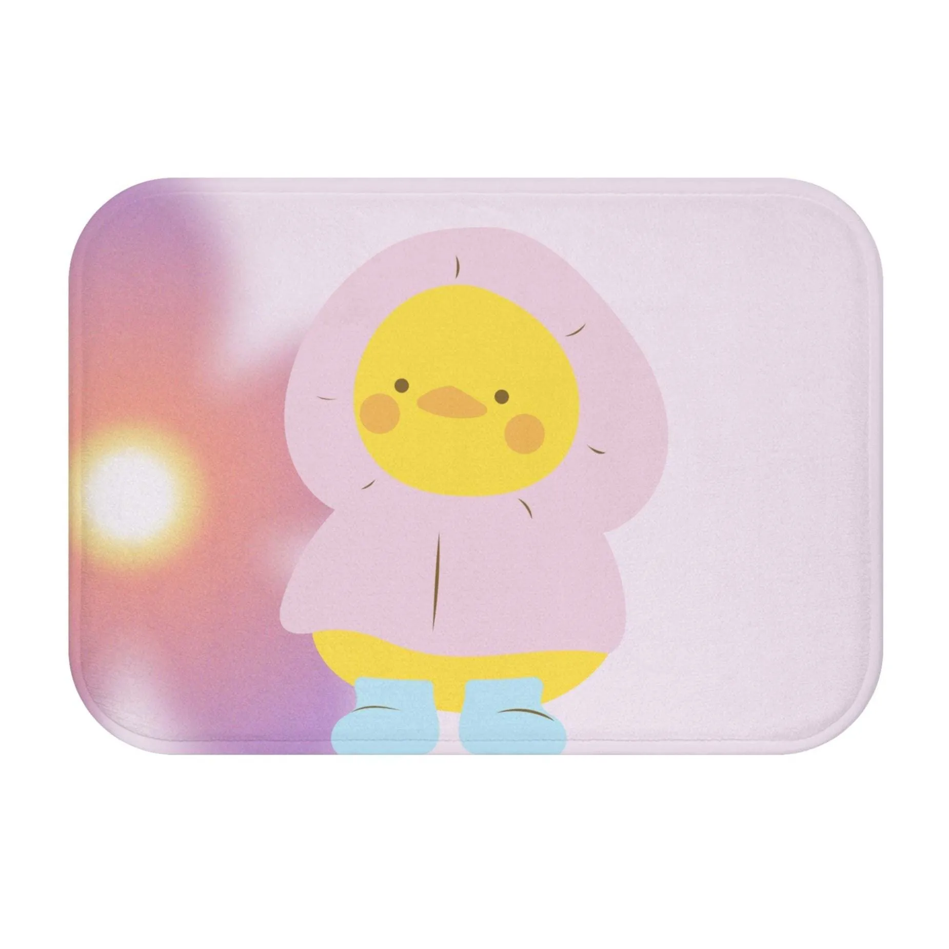 Adorable Baby Duck in Raincoat Bath Mat