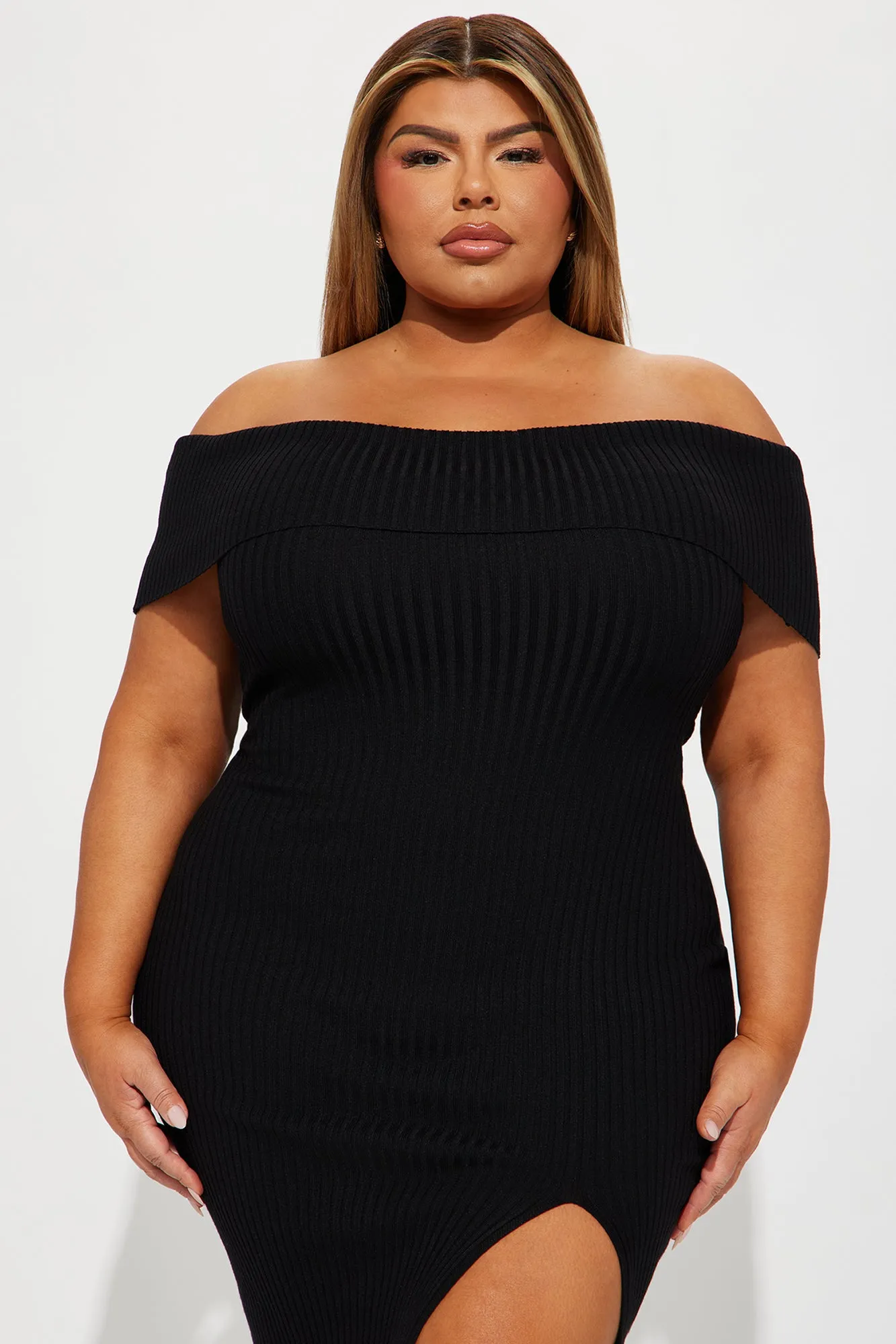 Adrienne Sweater Midi Dress - Black