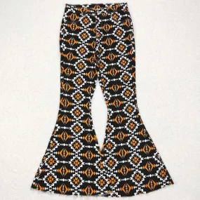 Adult Women Denim Pants Black Aztec Jeans Bell Pants P0298