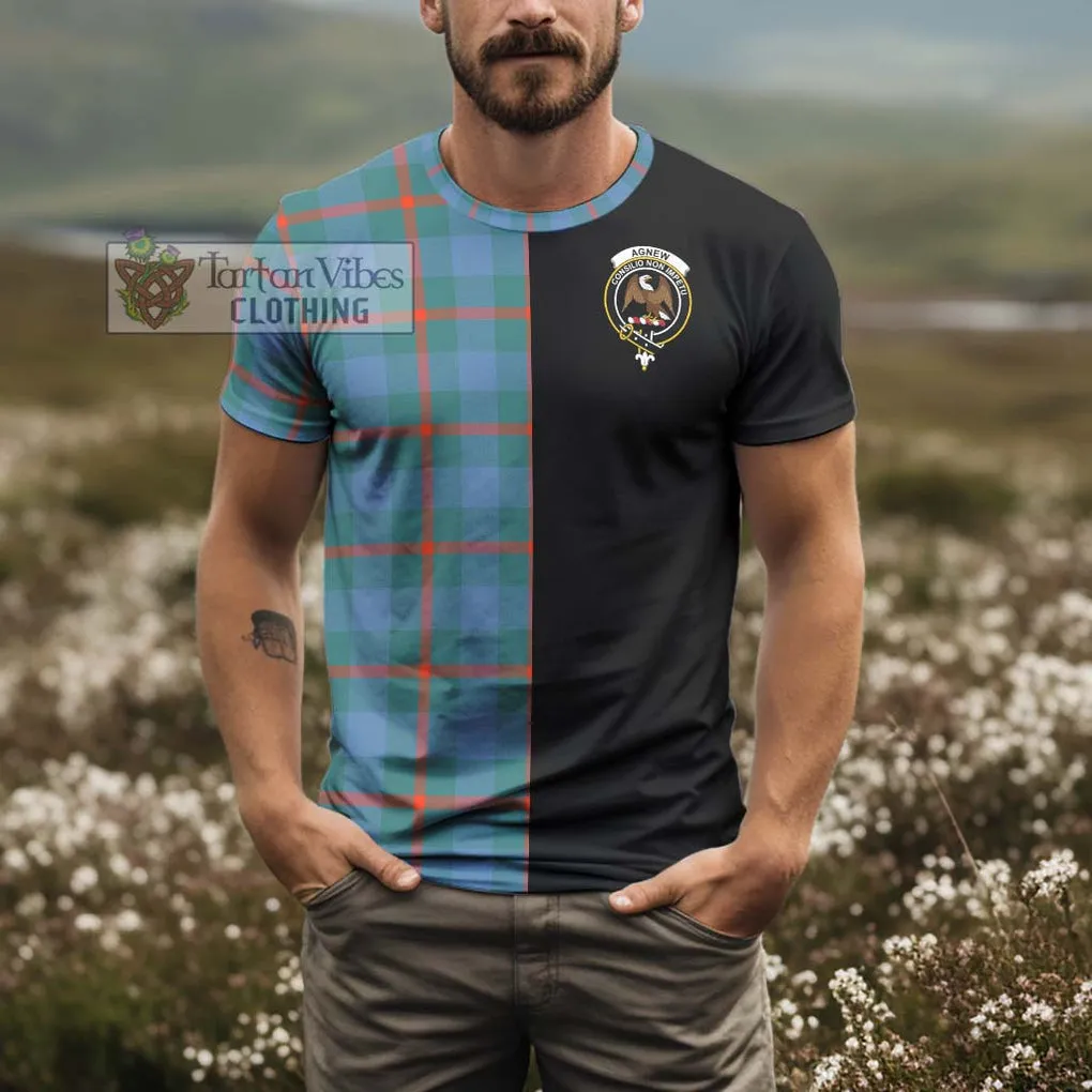 Agnew Ancient Tartan T-Shirt with Family Crest and Half Of Me Style