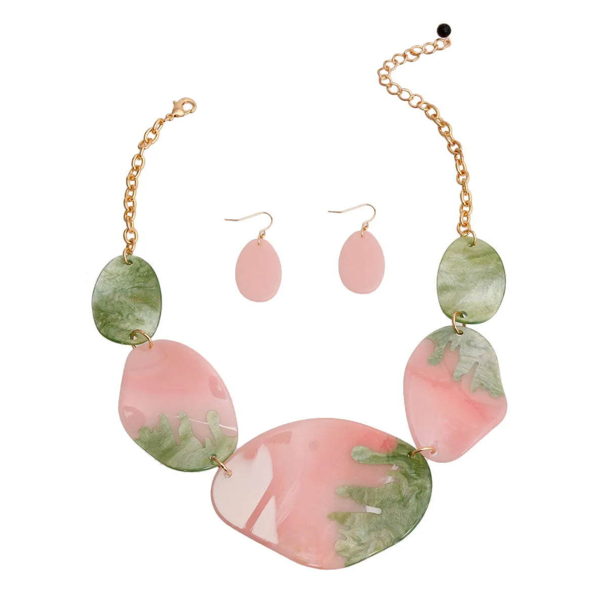 AKA Light Pink and Green Dipped Necklace Alpha Kappa Alpha Inspired