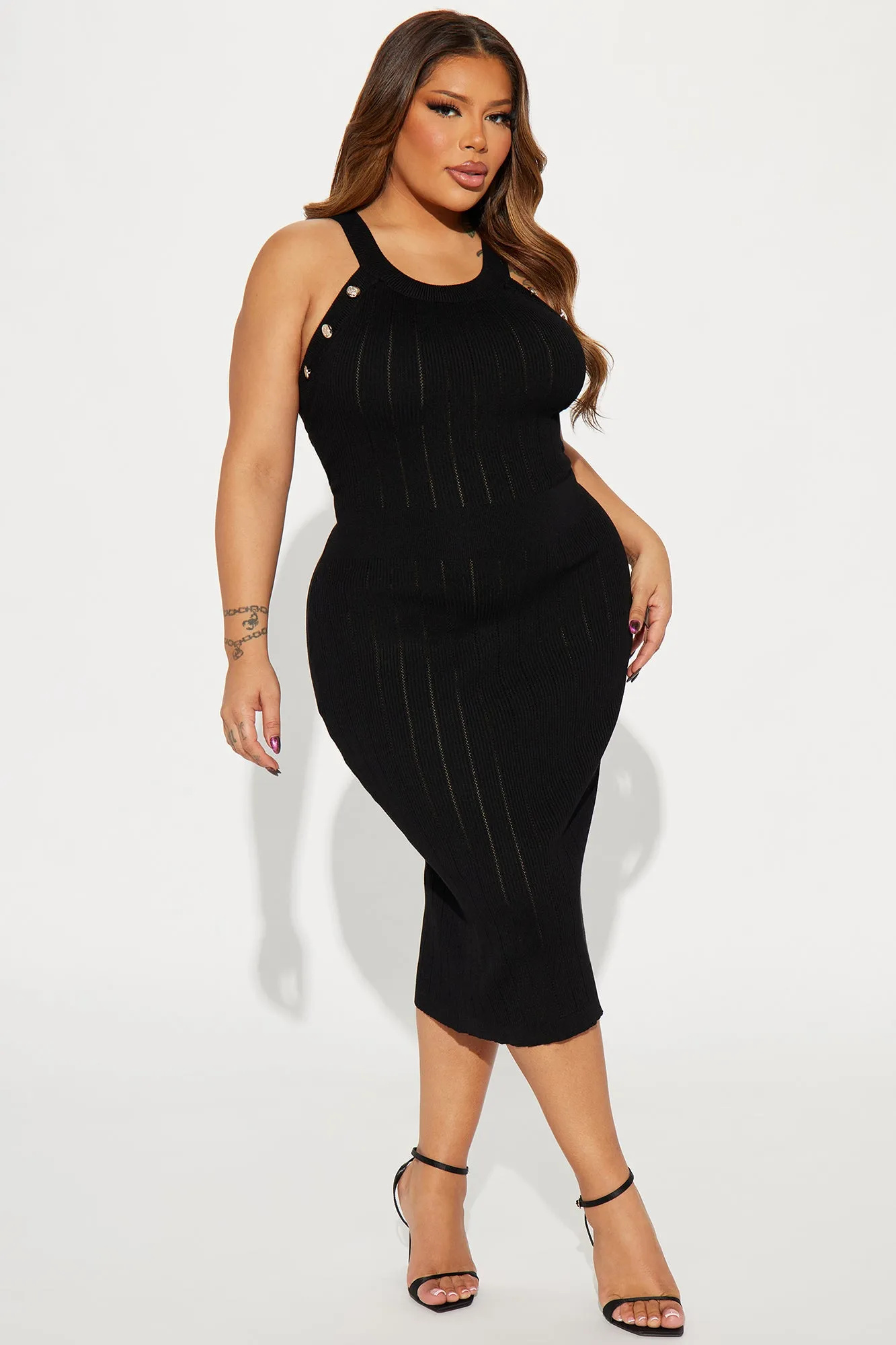 Alice Sweater Midi Dress - Black