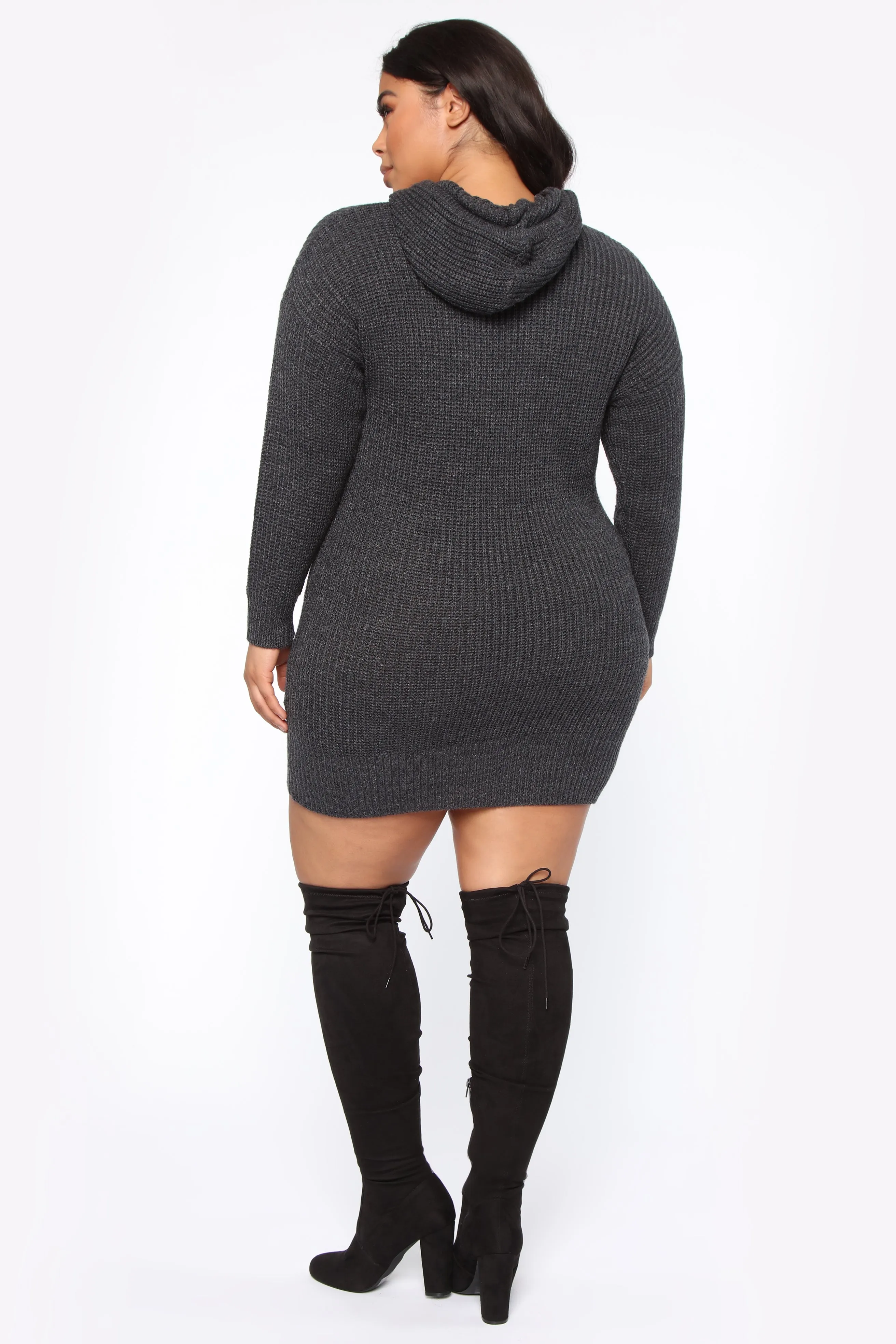 All In Sweater Dress - Charcoal