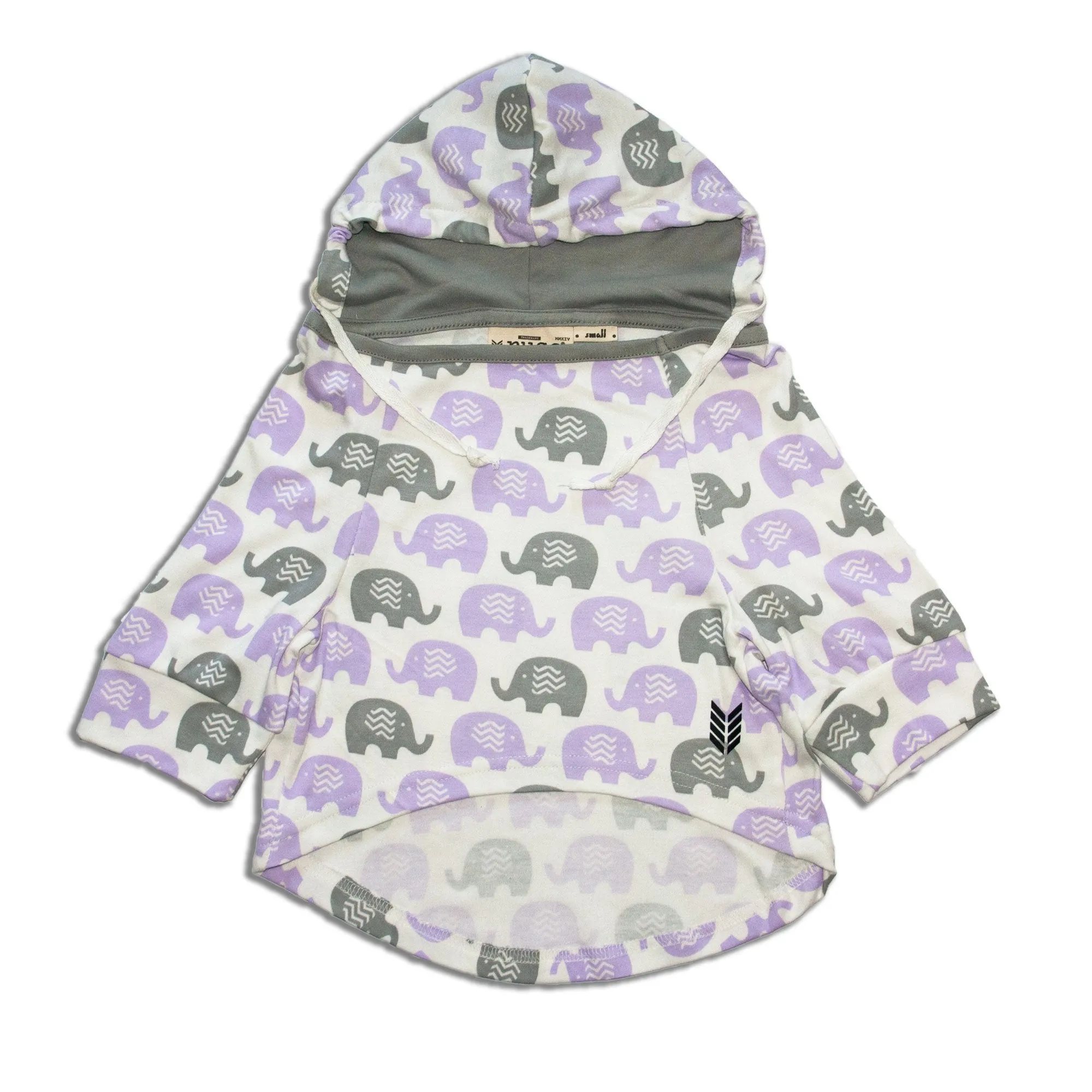 Allover Elephants Print Full Sleeves With Drawstring Dog Jumper Hoodie