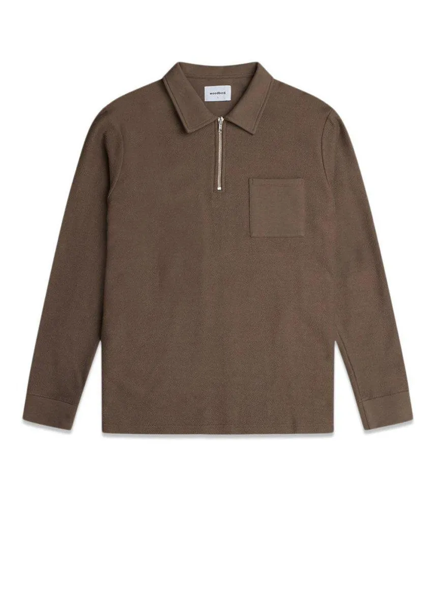 Alter Half-Zip Polo - Brown