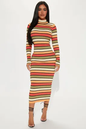 Anaith Sweater Midi Dress - Multi Color