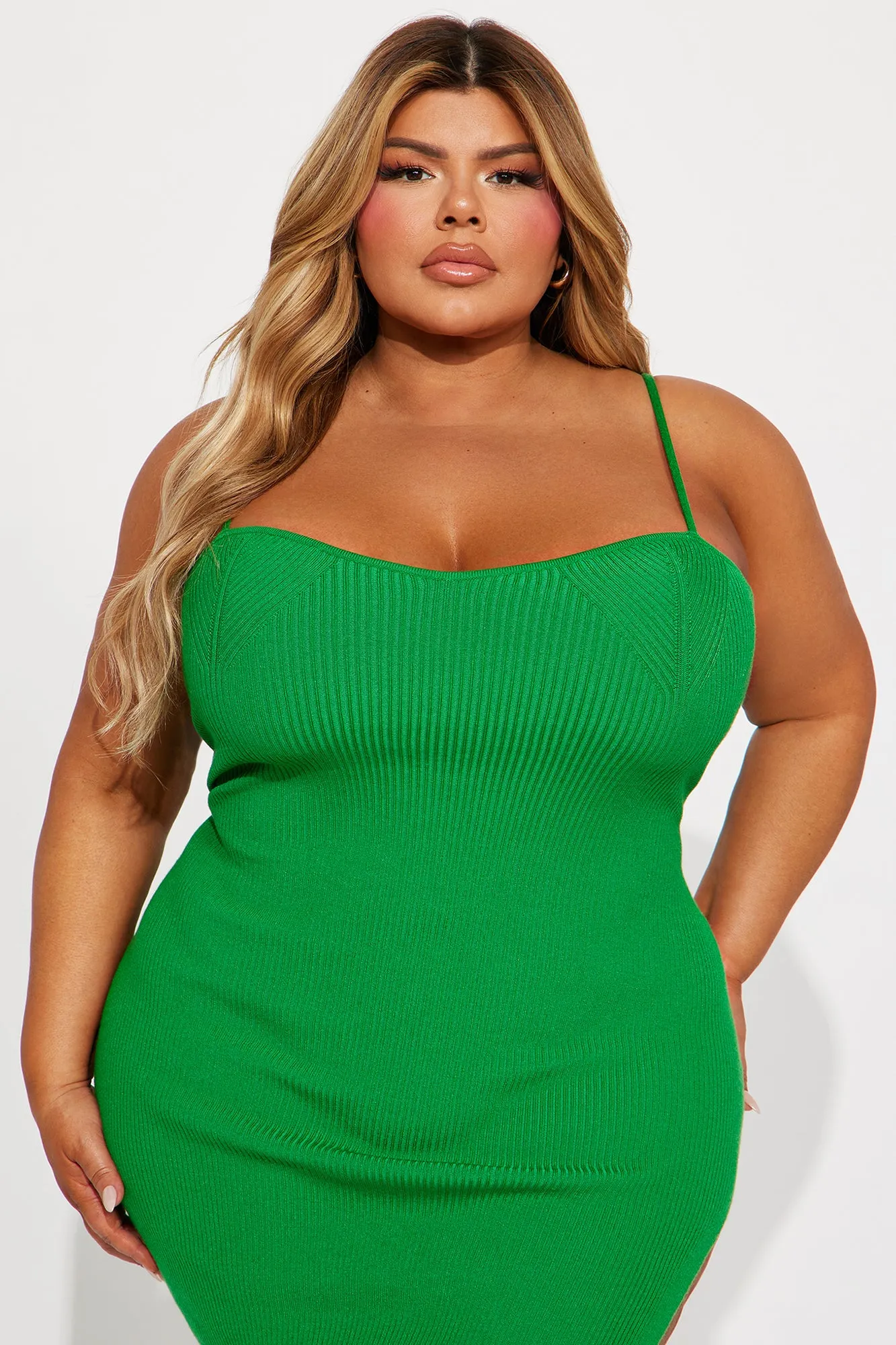 Andrea Sweater Midi Dress - Kelly Green