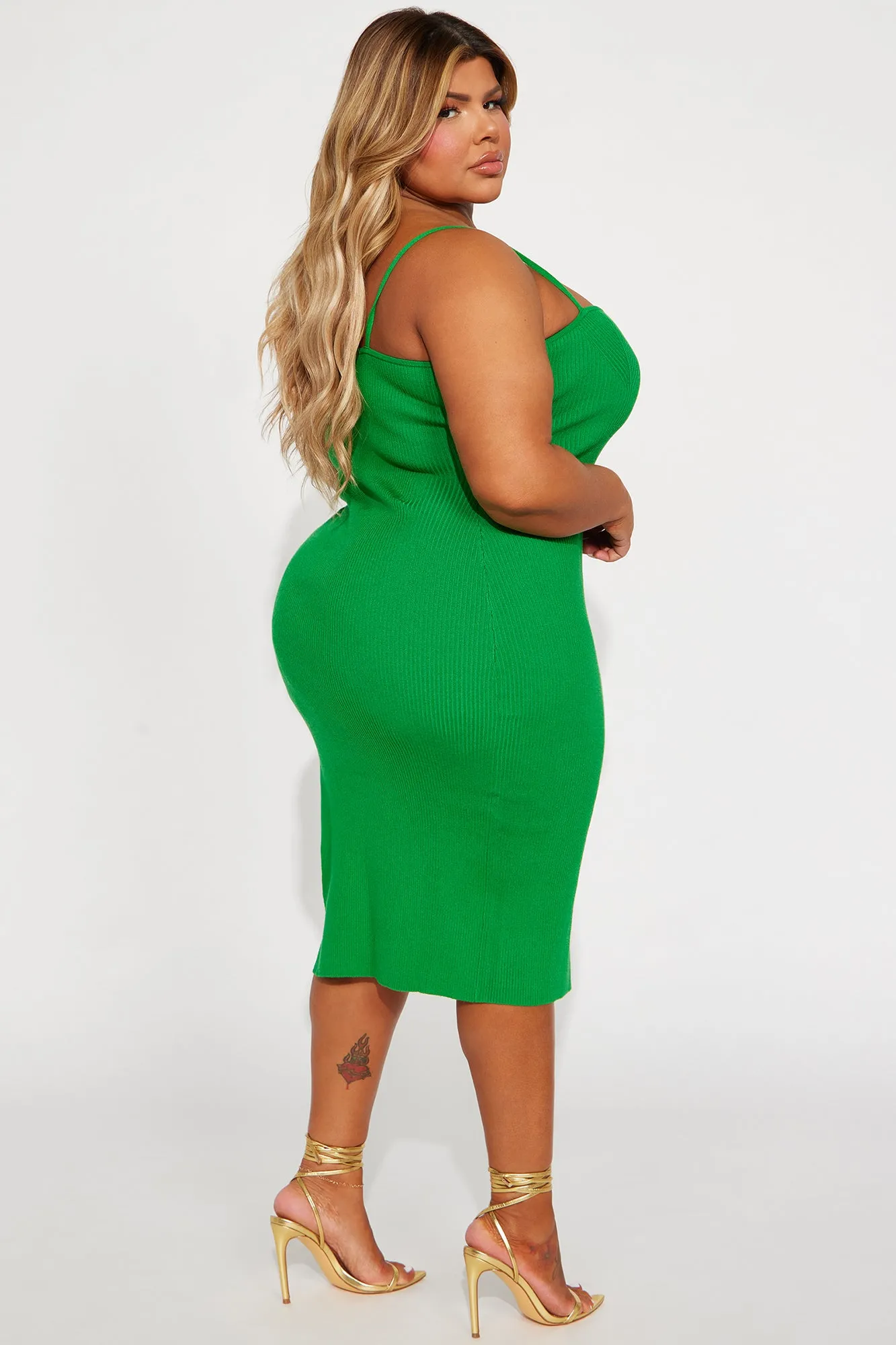 Andrea Sweater Midi Dress - Kelly Green