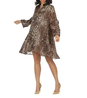 Animal Print Shirt Dress