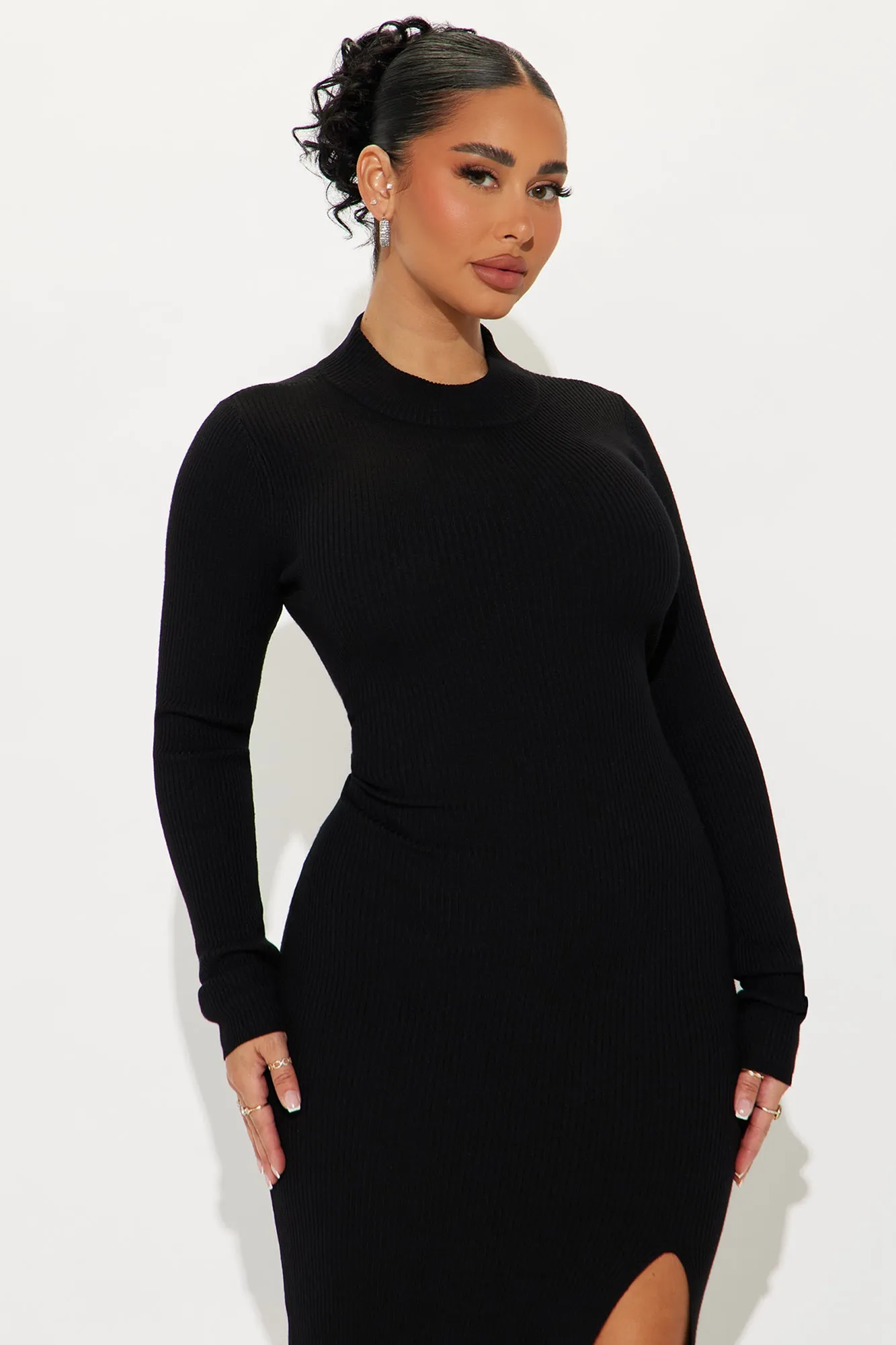 Anna Sweater Maxi Dress - Black