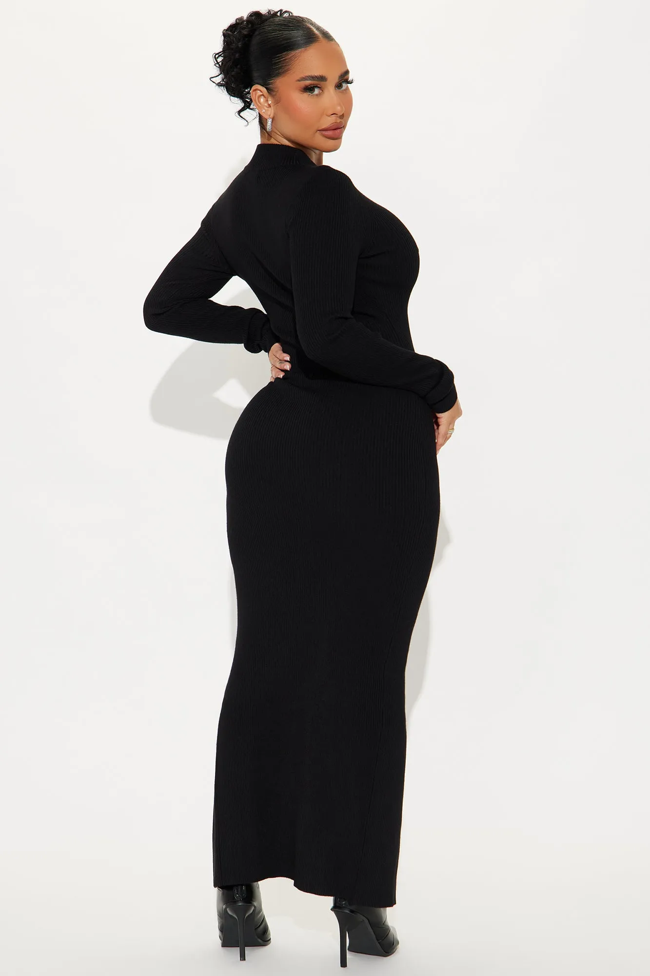 Anna Sweater Maxi Dress - Black