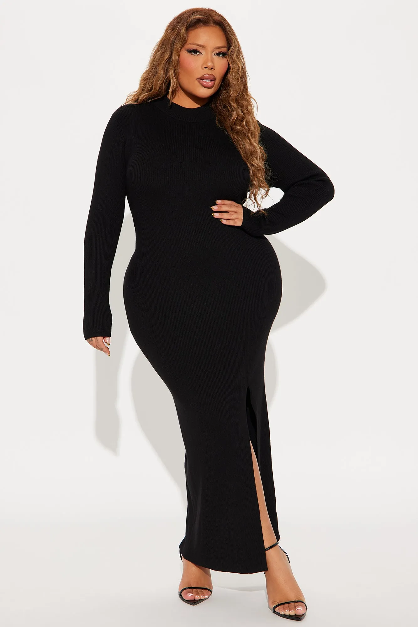 Anna Sweater Maxi Dress - Black