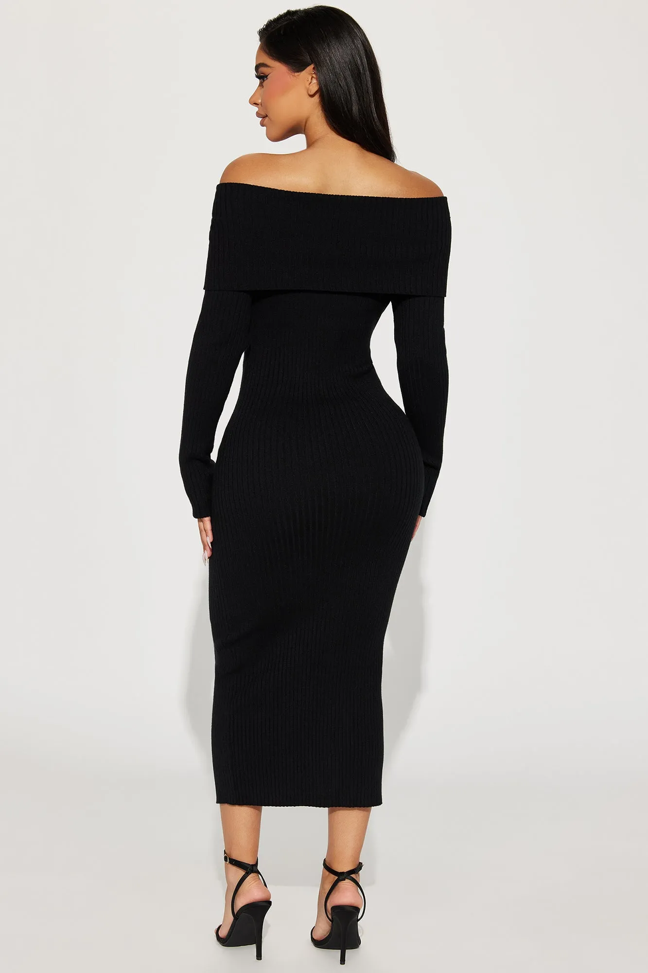 Ashley Sweater Midi Dress - Black