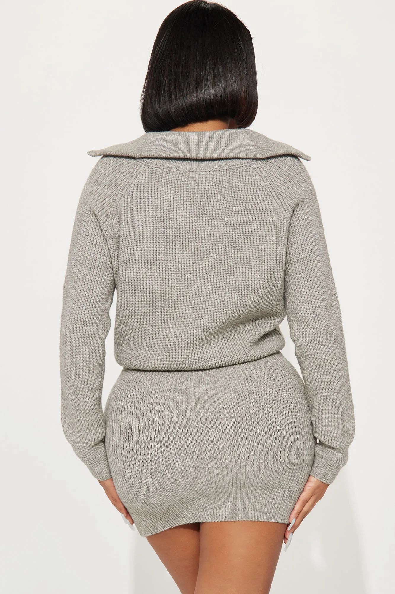 Ashley Sweater Mini Dress - Heather Grey