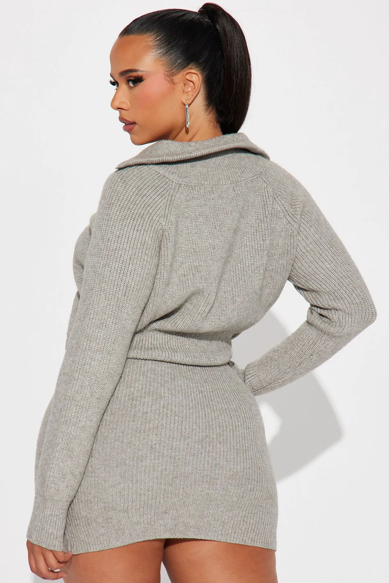 Ashley Sweater Mini Dress - Heather Grey