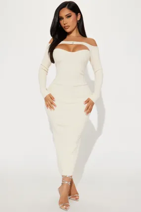 Aspen Sweater Midi Dress - Cream