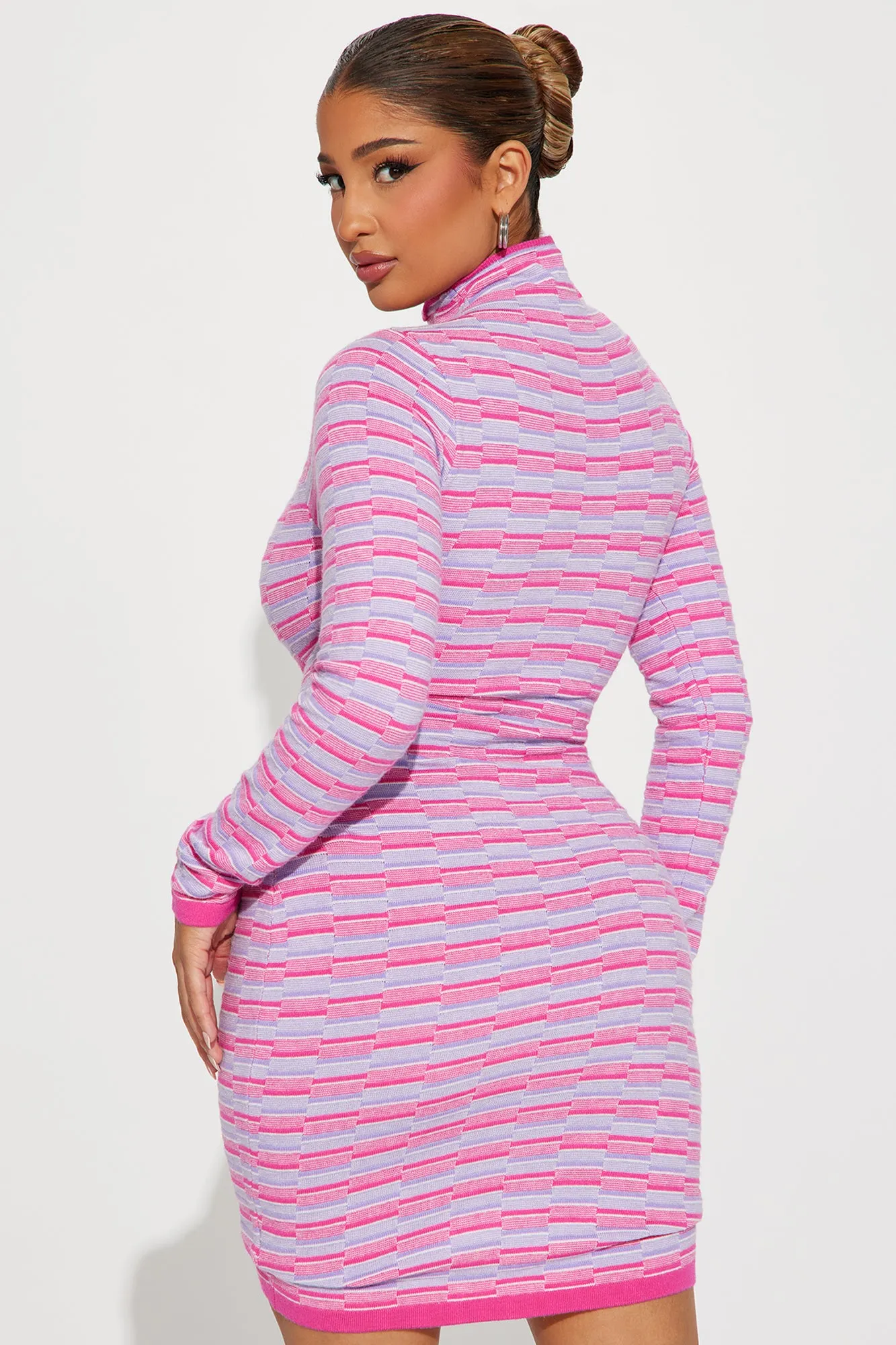 Atiana Sweater Mini Dress - Pink/combo