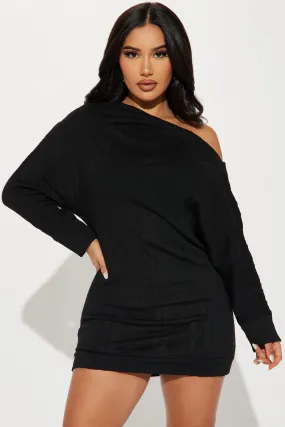 Ava Sweater Mini Dress - Black