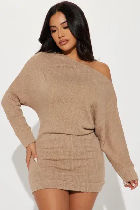 Ava Sweater Mini Dress - Taupe