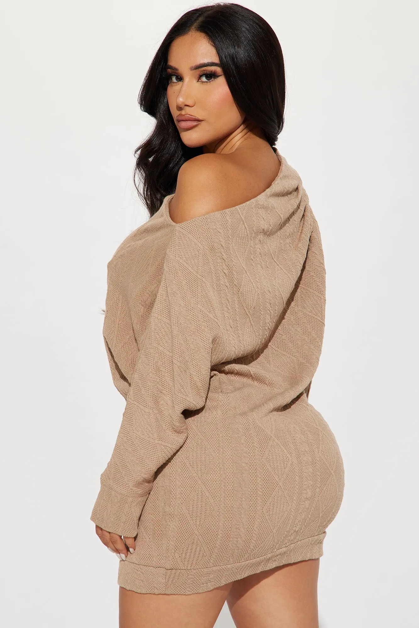 Ava Sweater Mini Dress - Taupe