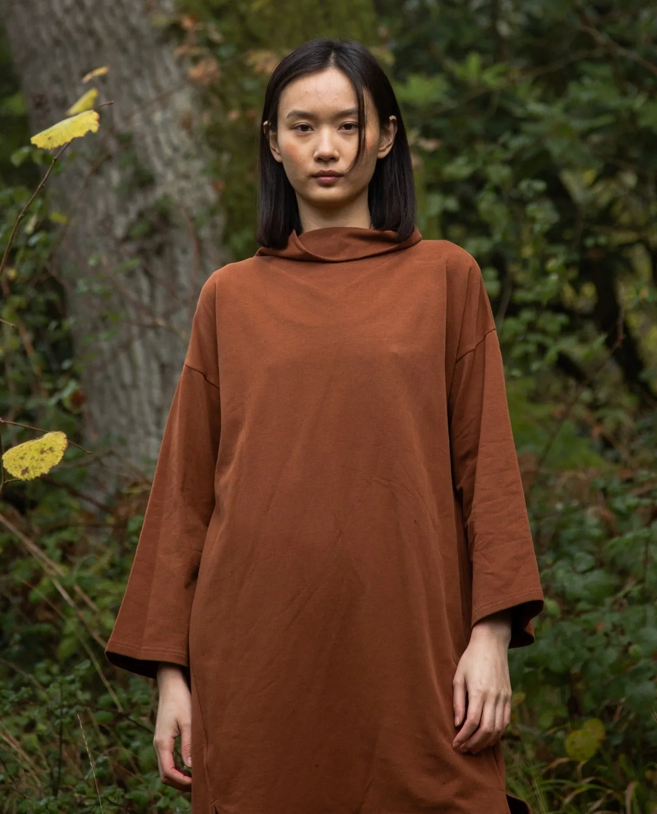 Ayse Organic Cotton Dress in Walnut