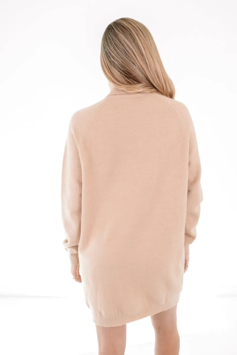 Back In Beige Sweater Dress - Beige